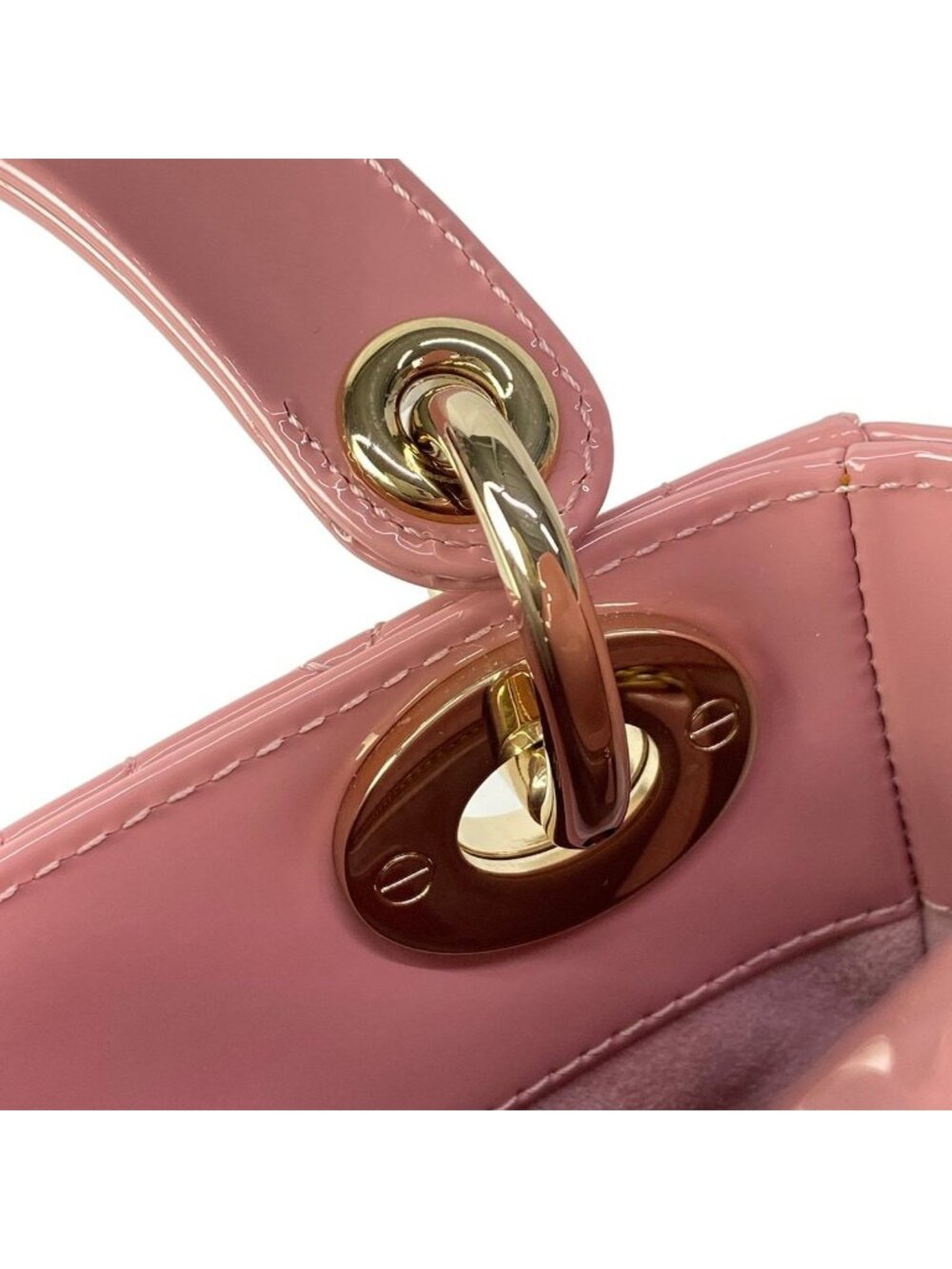 Dior Lady Mini Bag Pink Gold Leather - Picture 15 of 15